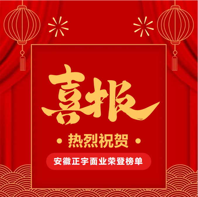 喜報(bào)！安徽正宇面業(yè)榮登20...